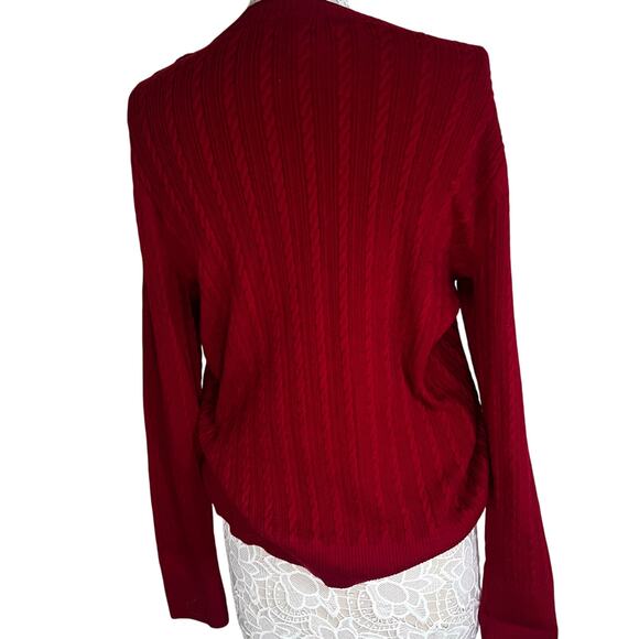 Eddie Bauer Red Cable Knit Cardigan Button Down - Women’s Size 2XL - Picture 3 of 6